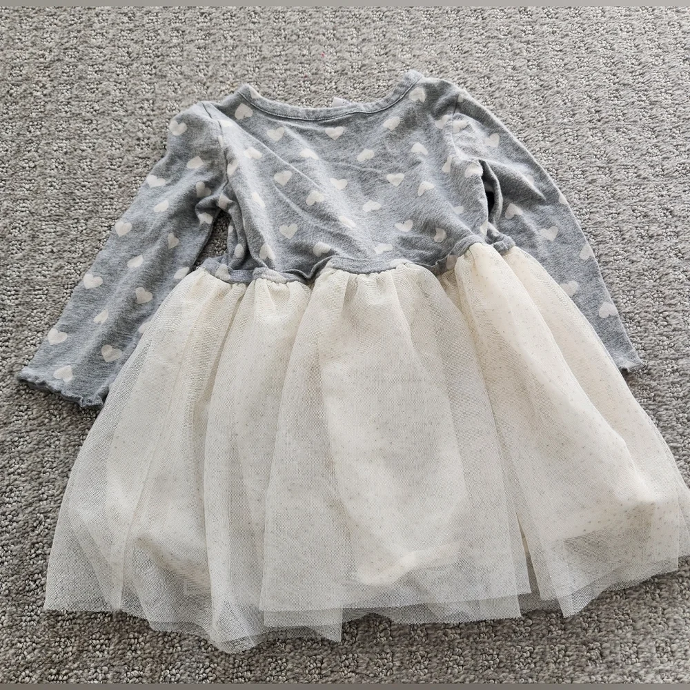 Baby Gap Girl‎ grey + cream tulle holiday dress size 2t